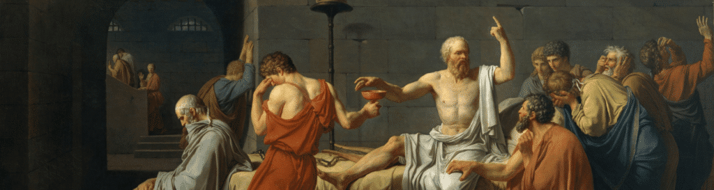 Tableau représentant Socrate, philosophe grec, figure des origines du coaching de vie par le questionnement