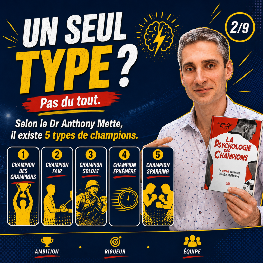 Image expliquant qu’il n’existe pas un seul type de champion mais 5 types de champions selon la psychologie des champions.