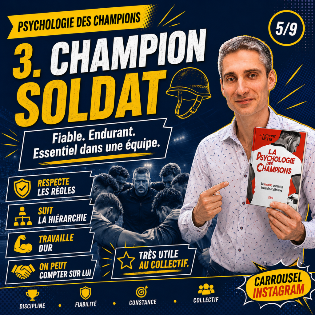 Illustration du Champion Soldat, l’un des 5 types de champions, caractérisé par la fiabilité, l’endurance, la discipline et le respect des règles.