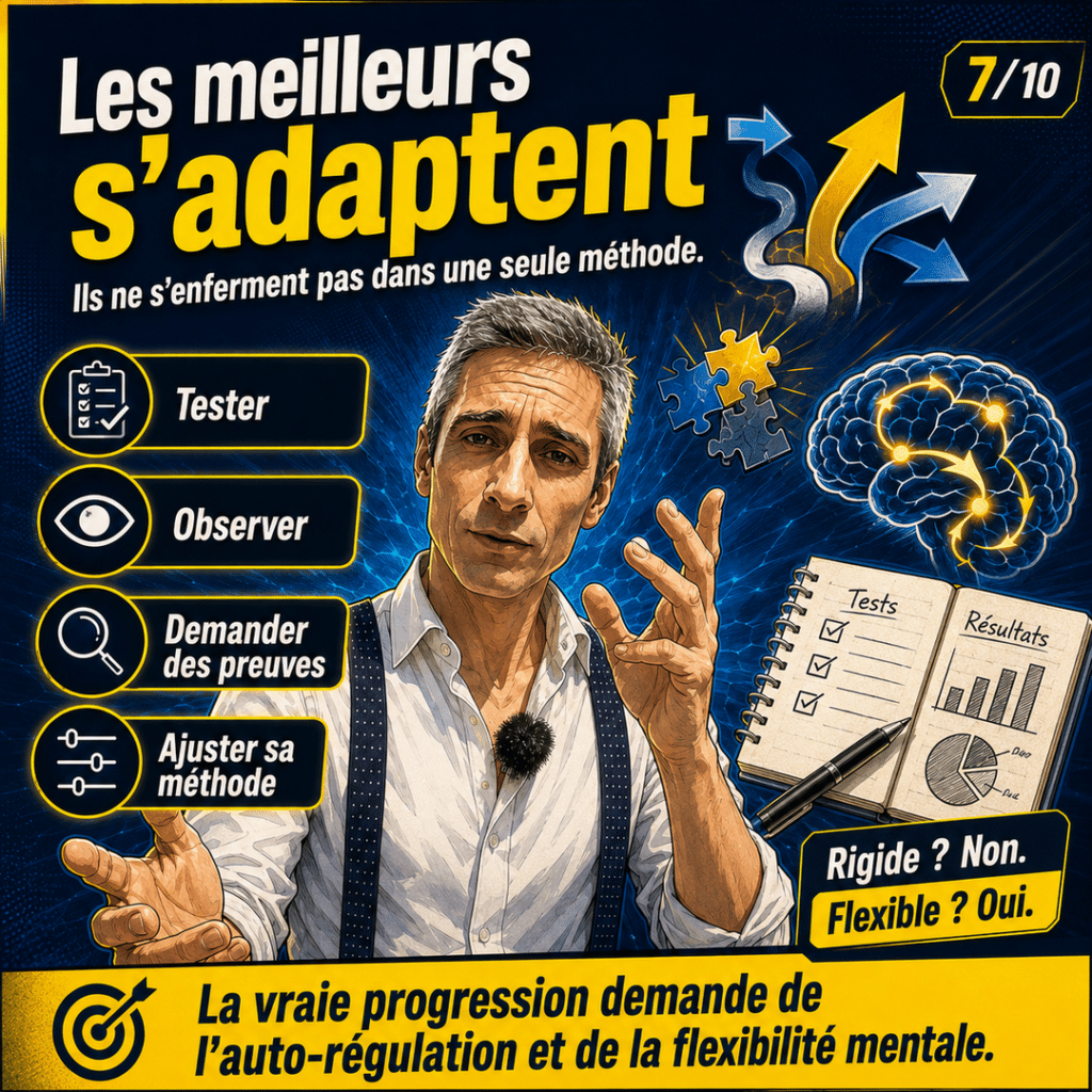 Image sur les caractéristiques des champions montrant la flexibilité mentale, l’adaptation et l’auto-régulation.